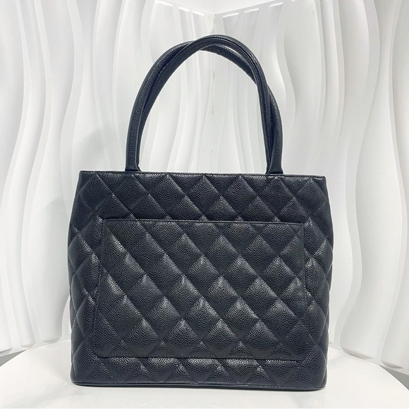 Chanel Black Caviar Leather Quilted Tote Bag - Picture 2 of 11